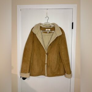 Talbots Camel Teddy Jacket with Cream Accents